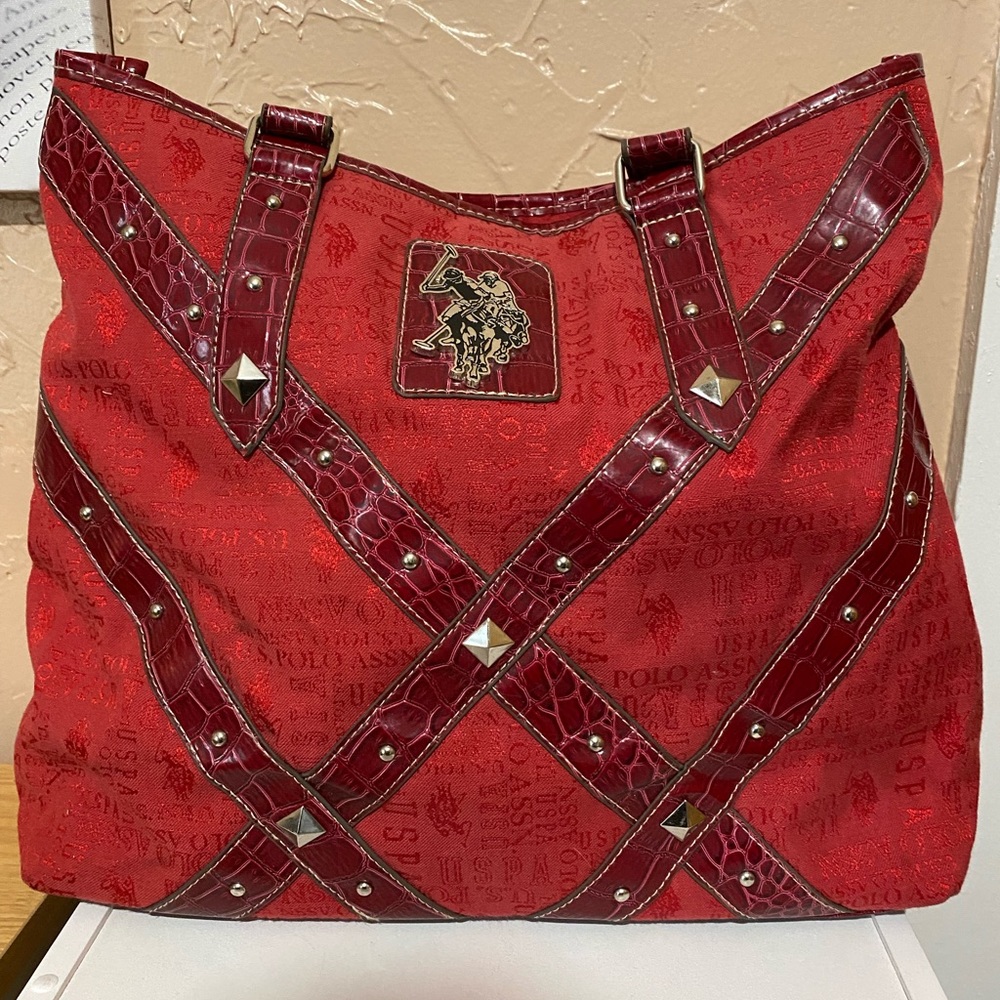 U.S. Polo Assn. Studded Shoulder Tote